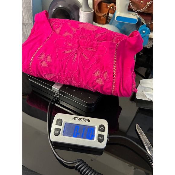 Anthropologie Moulinette Soeurs Rhododendron Pink Eyelet Dress Sz 10 - Picture 12 of 12